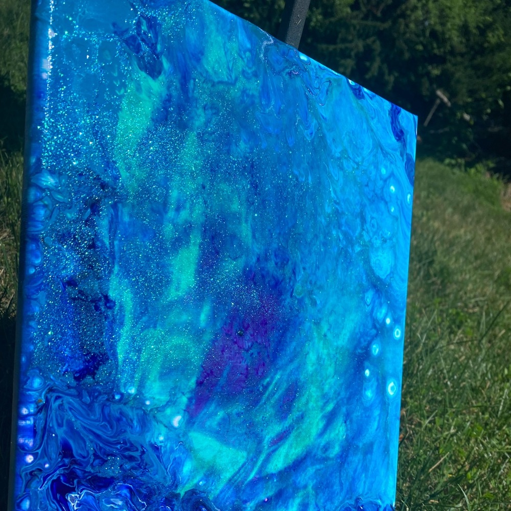 Light wave acrylic pour painting - Picture 1 of 2